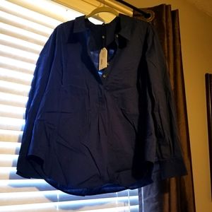 Universal Standard Elbe Shirt M (18/20) in Maritime Blue